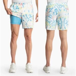 Birddogs Men’s Performance Shorts Built In Liner Tie Dye Size Large